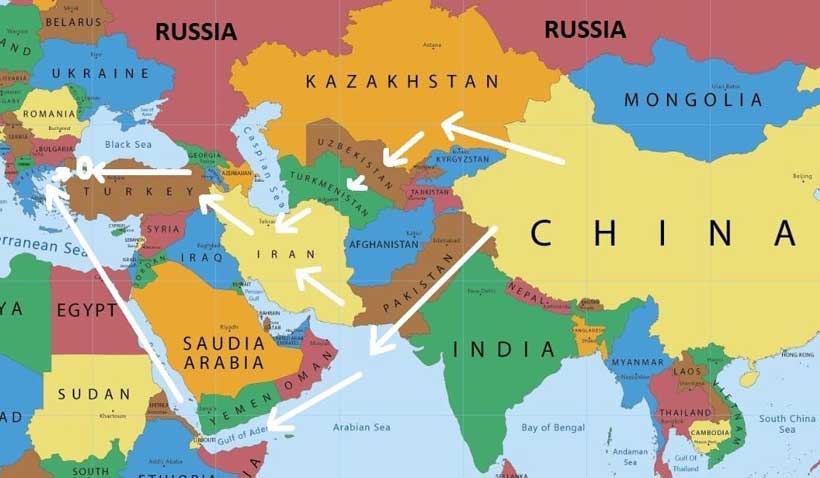 فاصله زمانی ایران تا چین