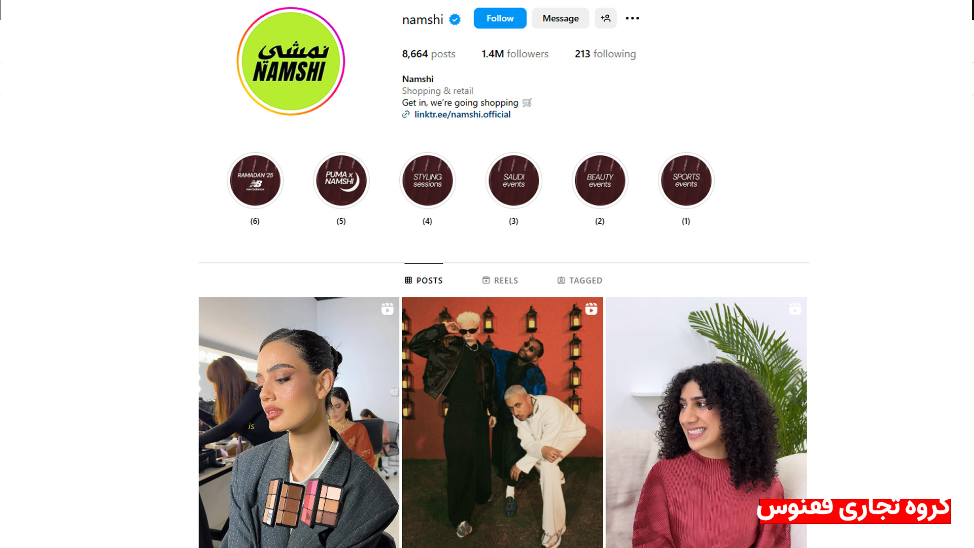 صفحه اینستاگرام نمشی امارات