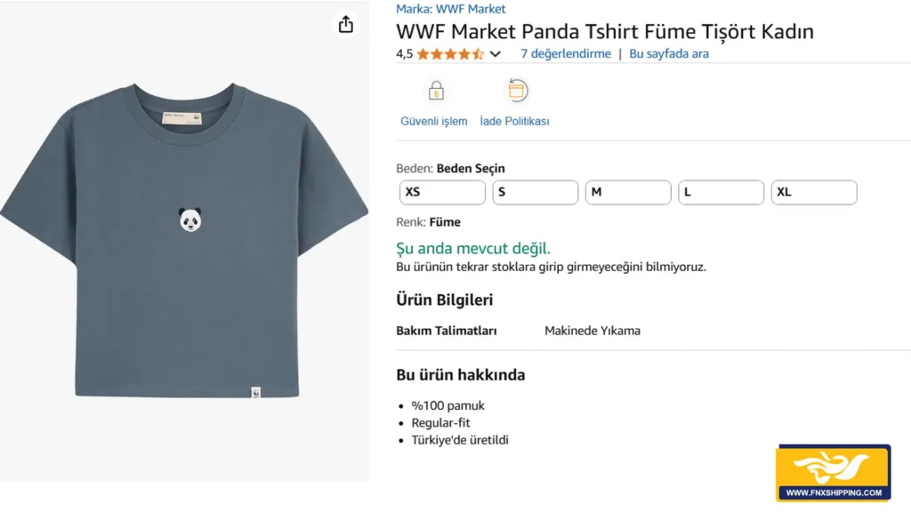 هزینه‌ها و زمان تحویل برای خرید از آمازون ترکیه